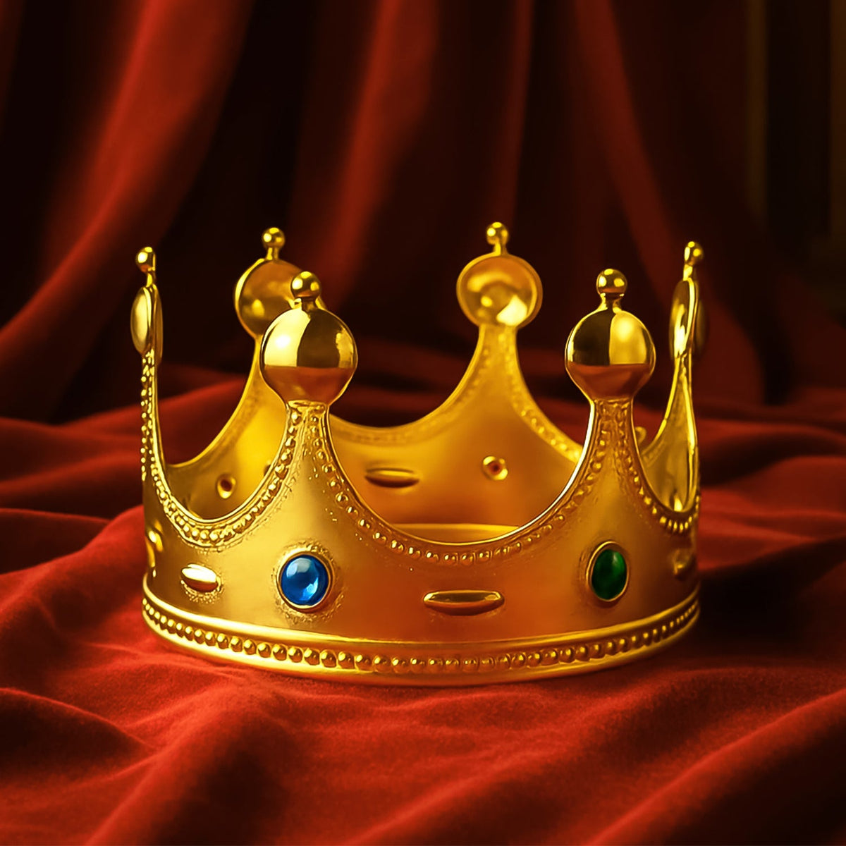 Royal Crown with colorful gems on golden base Main image