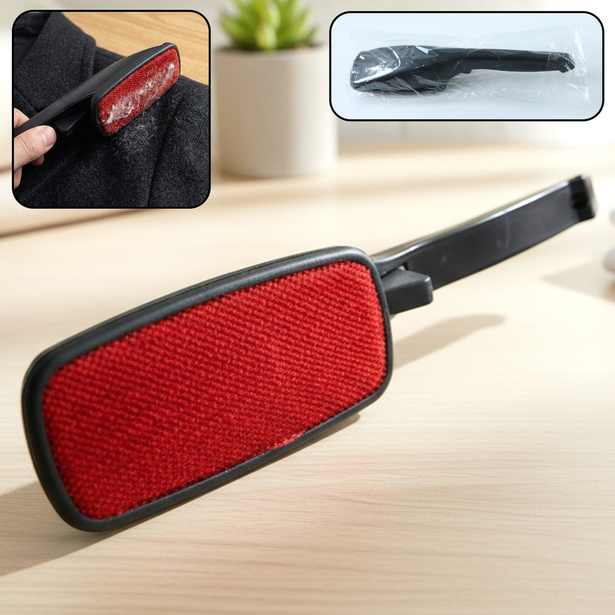 Reusable clothes lint remover brush with double-sided fabric surface Main image