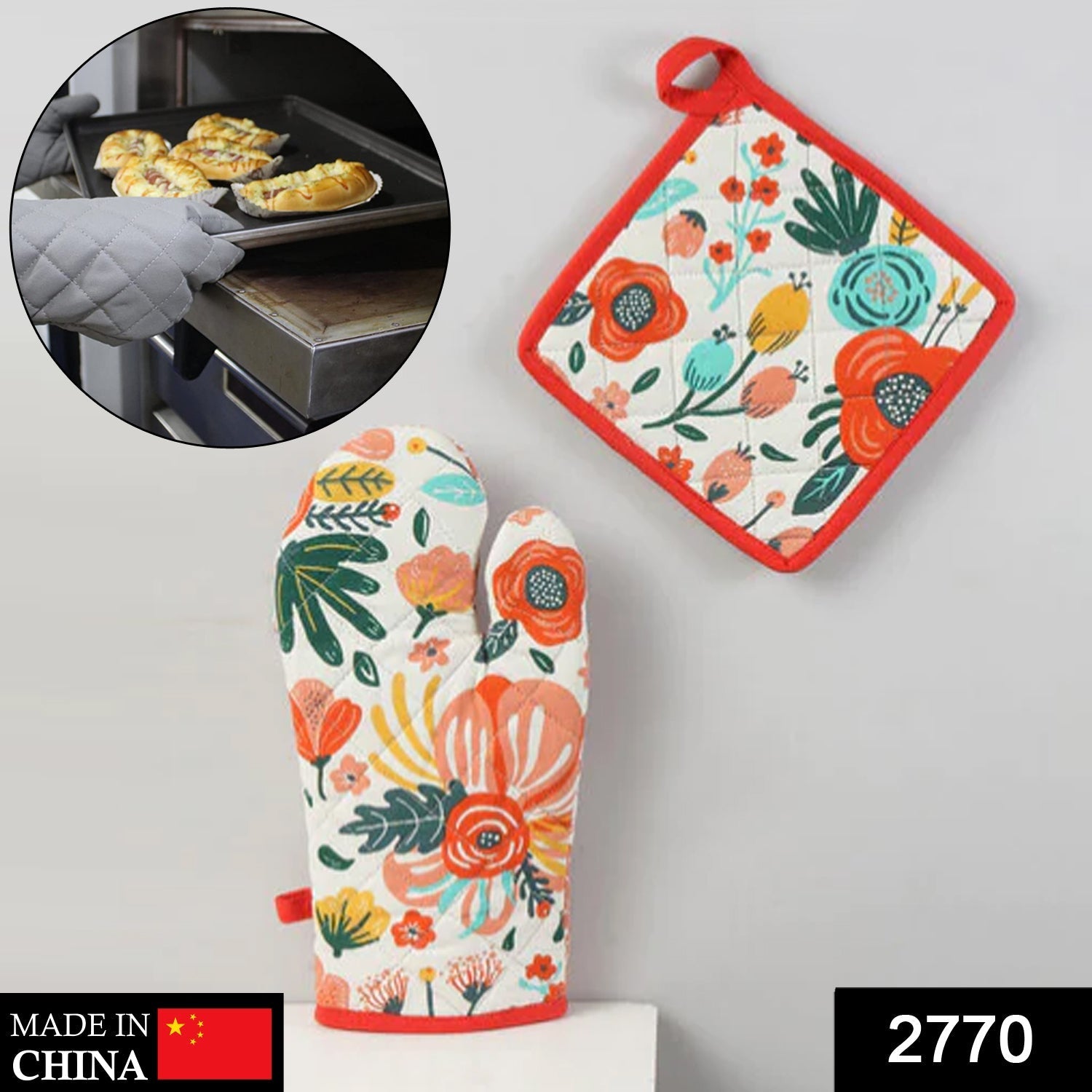 Cotton Oven Mitt – Heat Resistant & Stylish | Bake & Dwell Secondary image