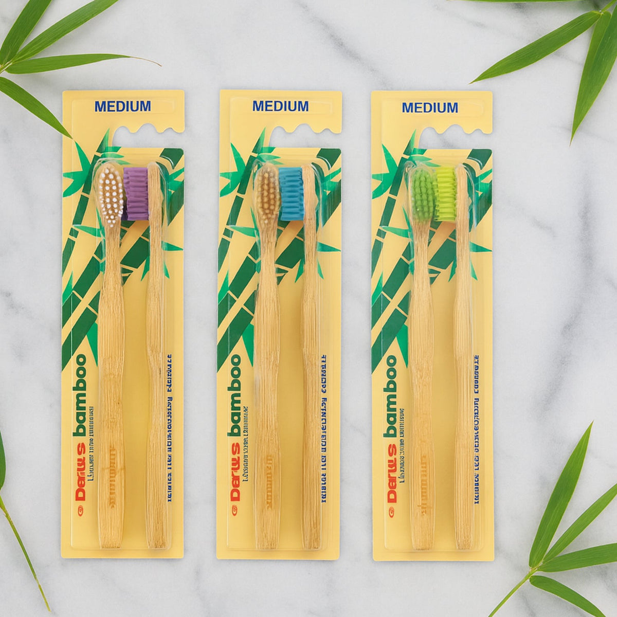 Bamboo toothbrush with medium bristles for sustainable oral care Main image