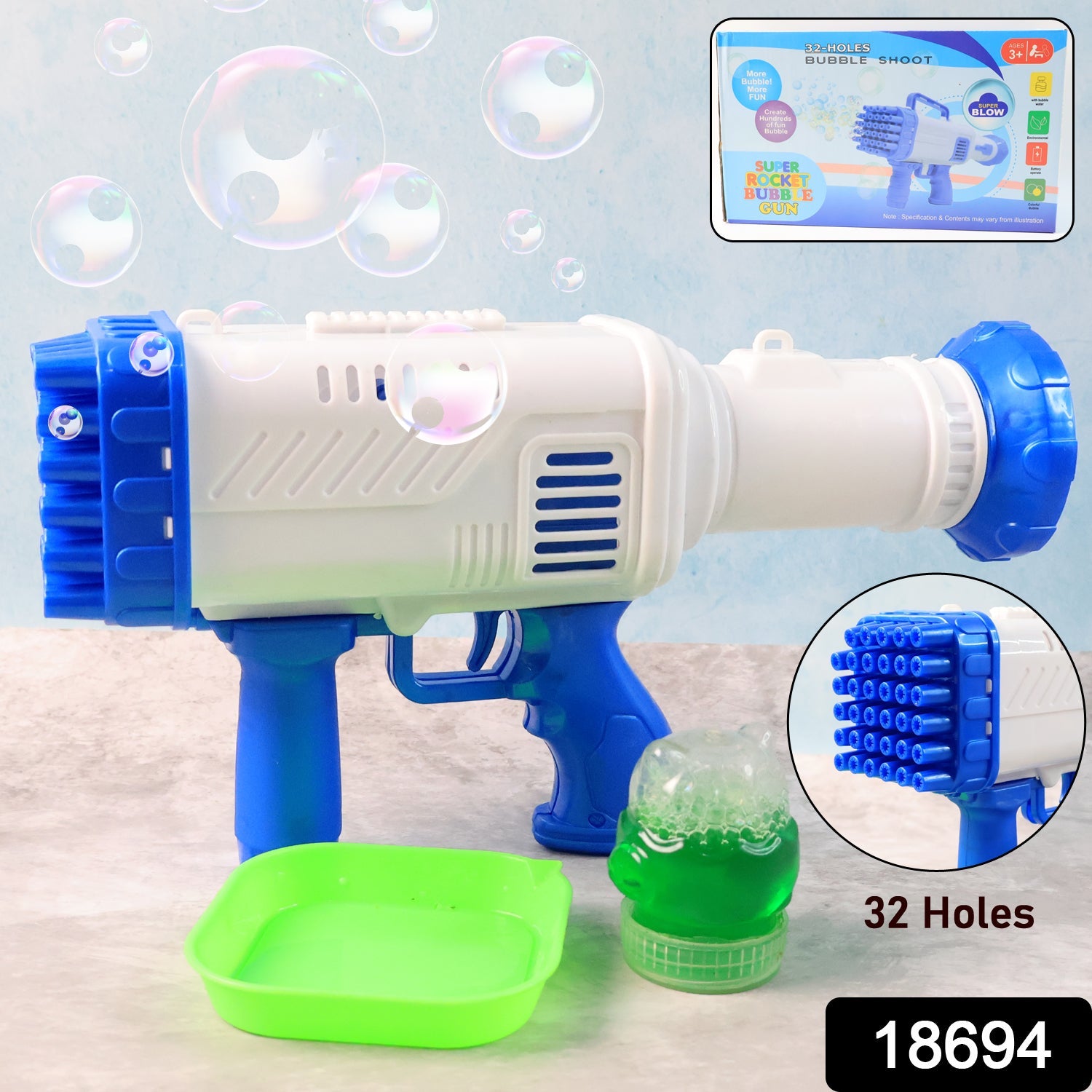 Bubble Gun for Kids – 32 Holes, Powerful Blaster | Play & Move Secondary image