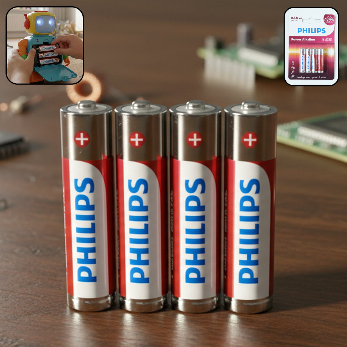 Pack of AAA alkaline batteries for toys and electronics Main image