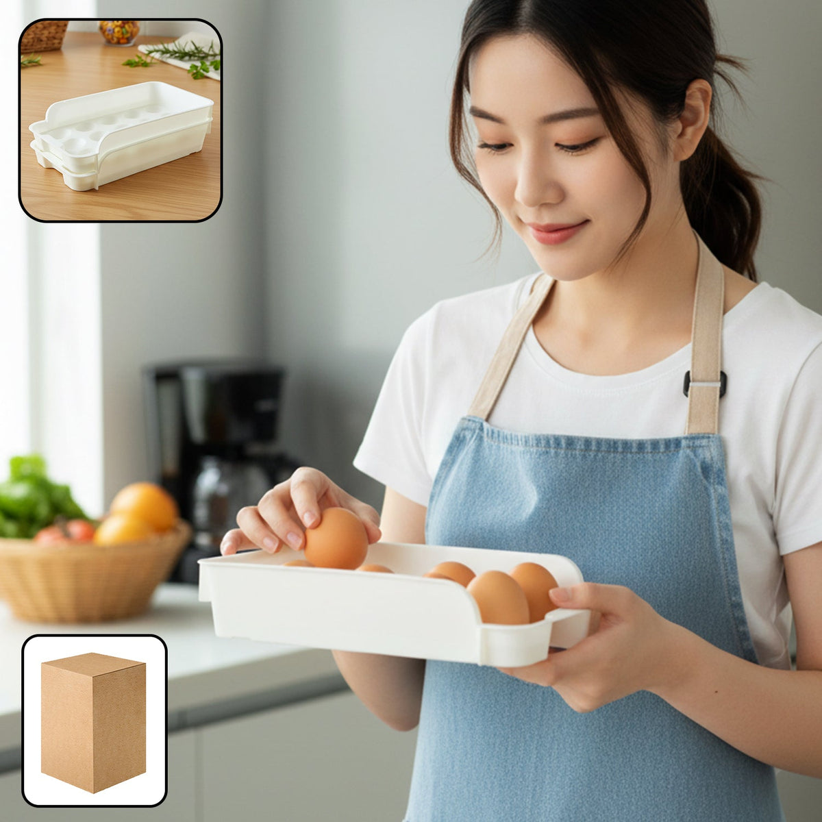 Plastic egg storage tray for refrigerator Main image