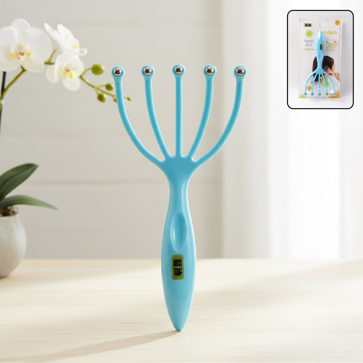 Five-finger handheld head massager in use for scalp relaxation Main image