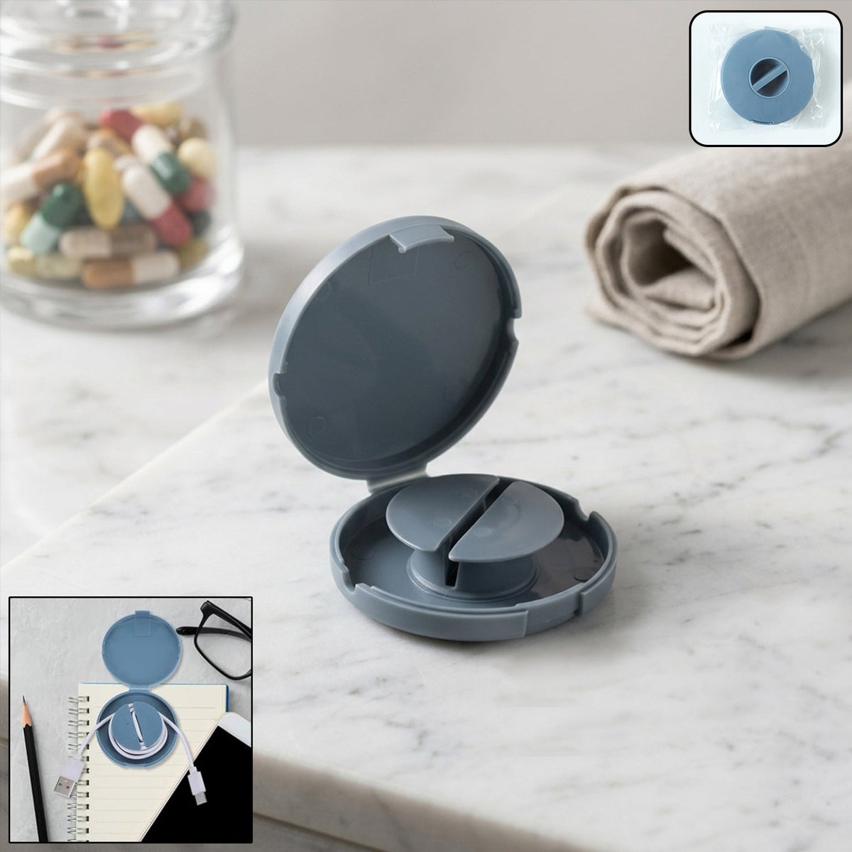 Compact plastic cable organizer case for travel and home use Main image