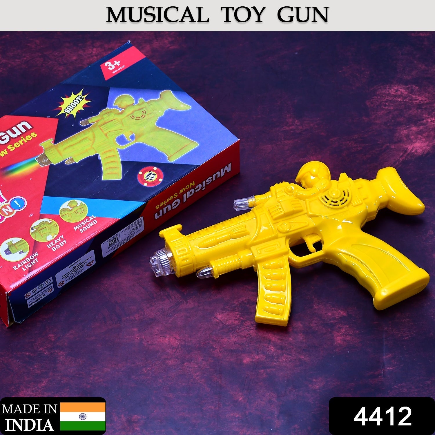 Musical Transparent Toy Gun – Rainbow Light & Gear Play | Colorful Creations Secondary image