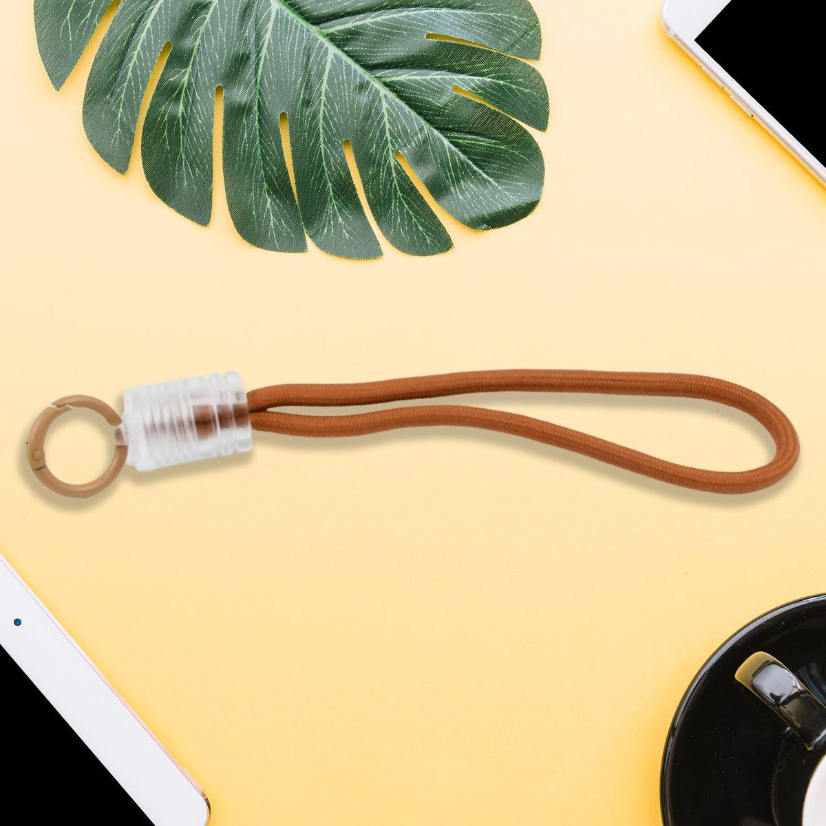 Multicolor Mobile Phone Lanyard wrist strap displayed securely attached to a smartphone. Main image