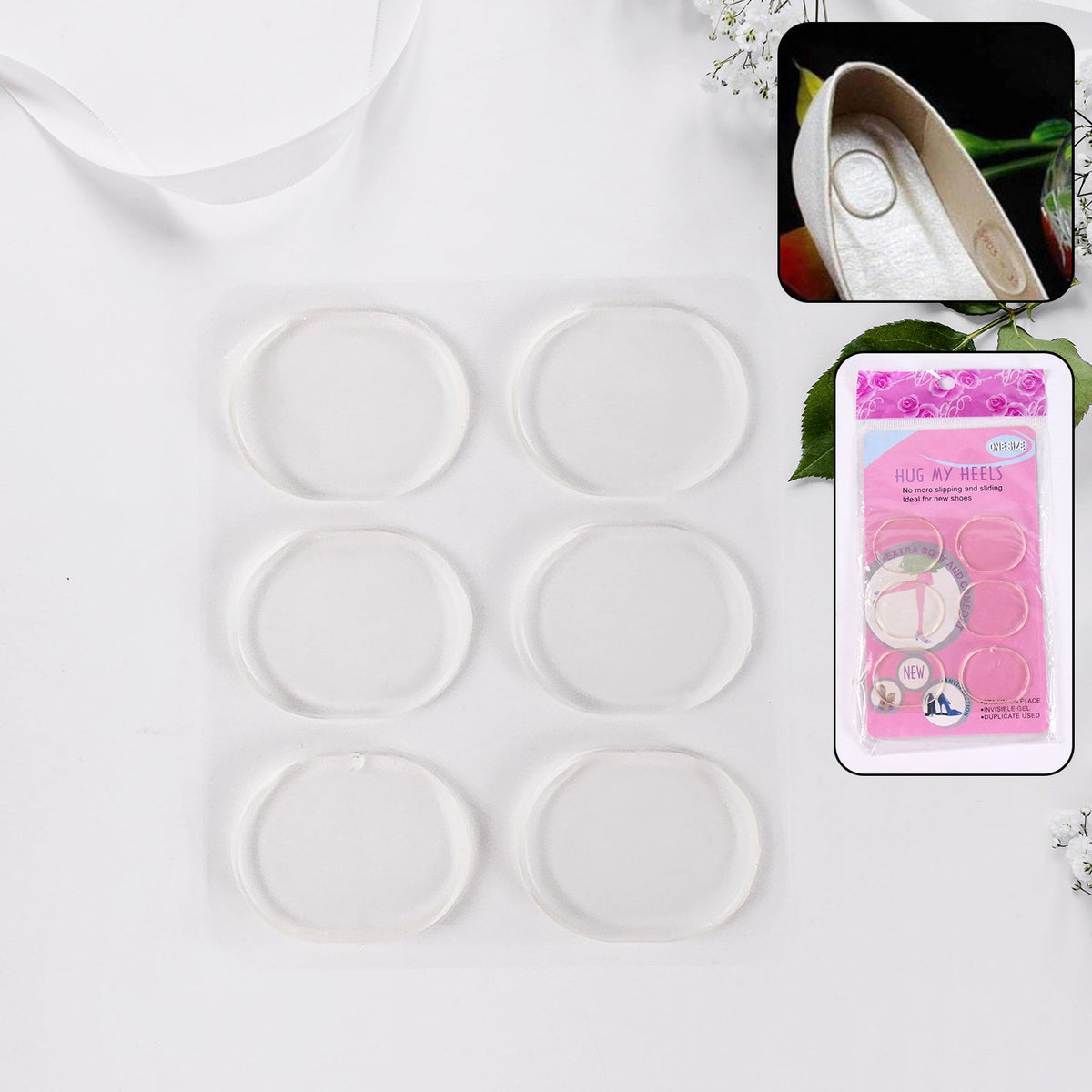 FitFuzion silicone shoe insoles heel pads set for cushioning and comfort Main image