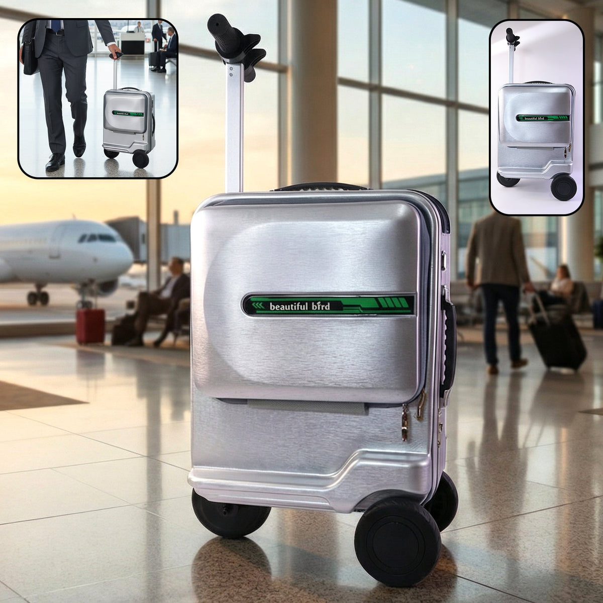 Ride-On Scooter Travel Trolley Bag with hard shell and smooth wheels Main image
