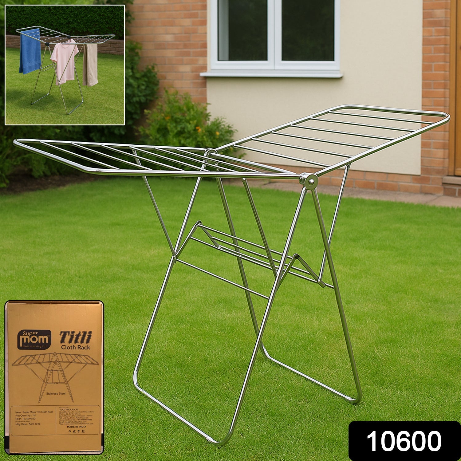 Cloth Drying Stand – Heavy Duty Foldable Stainless Steel Laundry Rack Secondary image