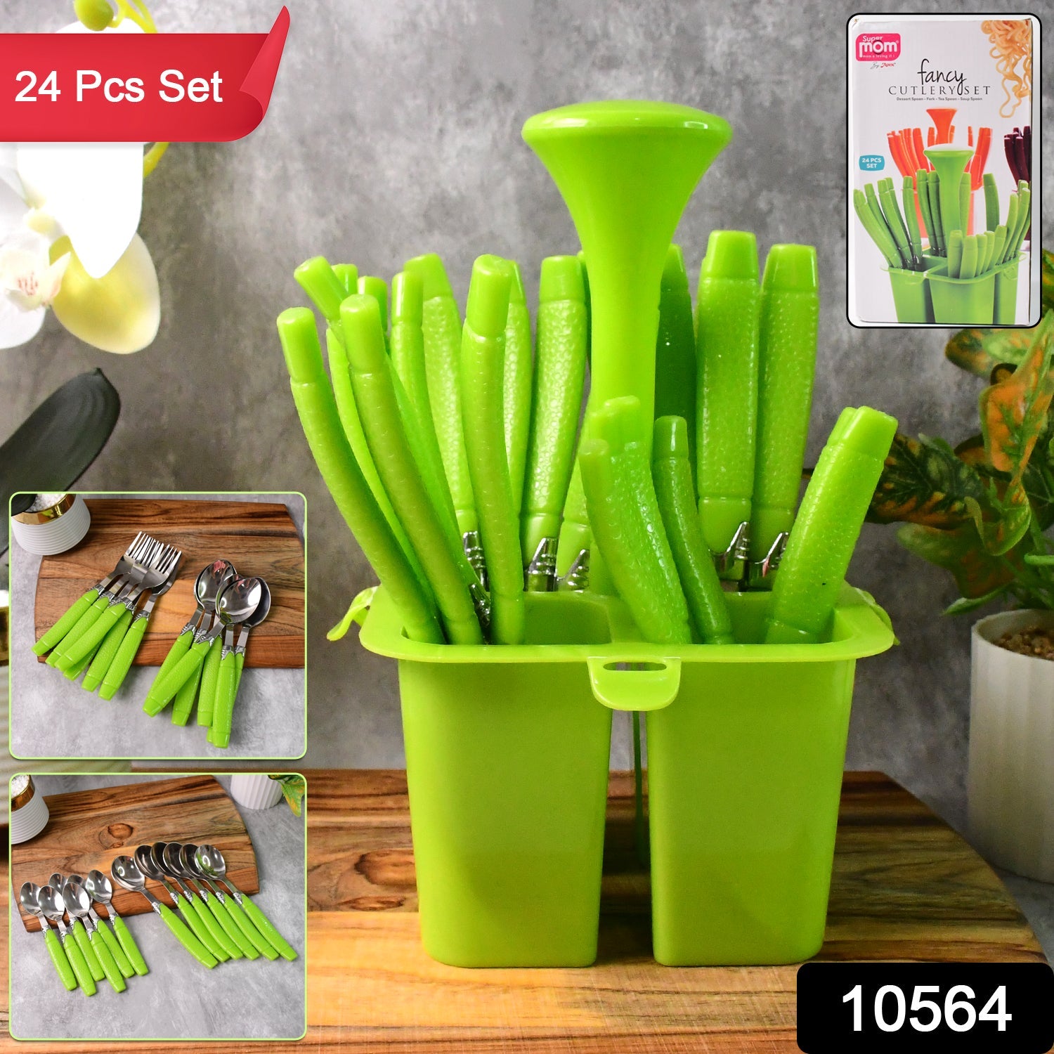 Stainless Steel Cutlery Set – Elegant 24-Piece with Holder Secondary image