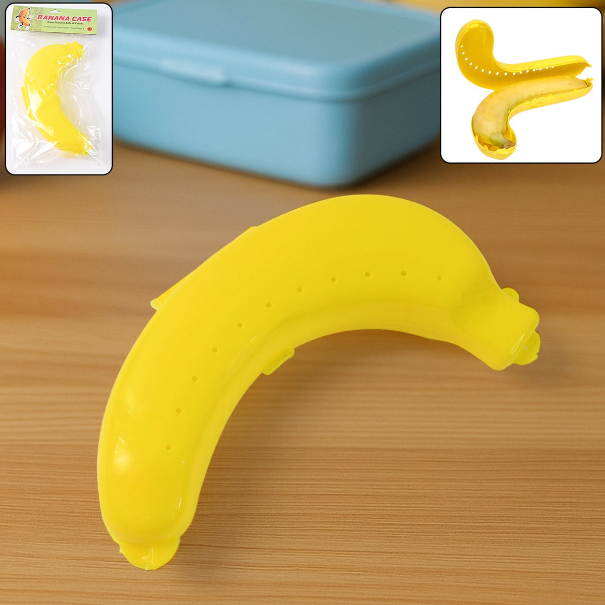 Yellow banana case closed, ready for transport. Main image