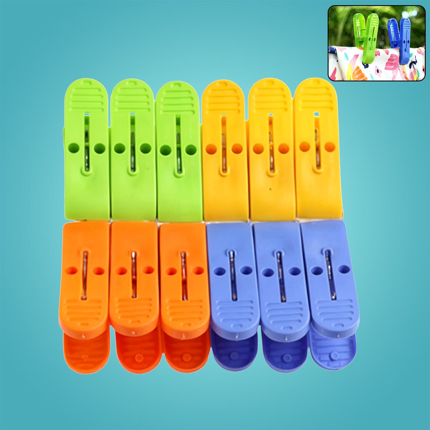 Cloth Drying Clips – Multicolor Plastic Laundry Pegs | BathNova Secondary image