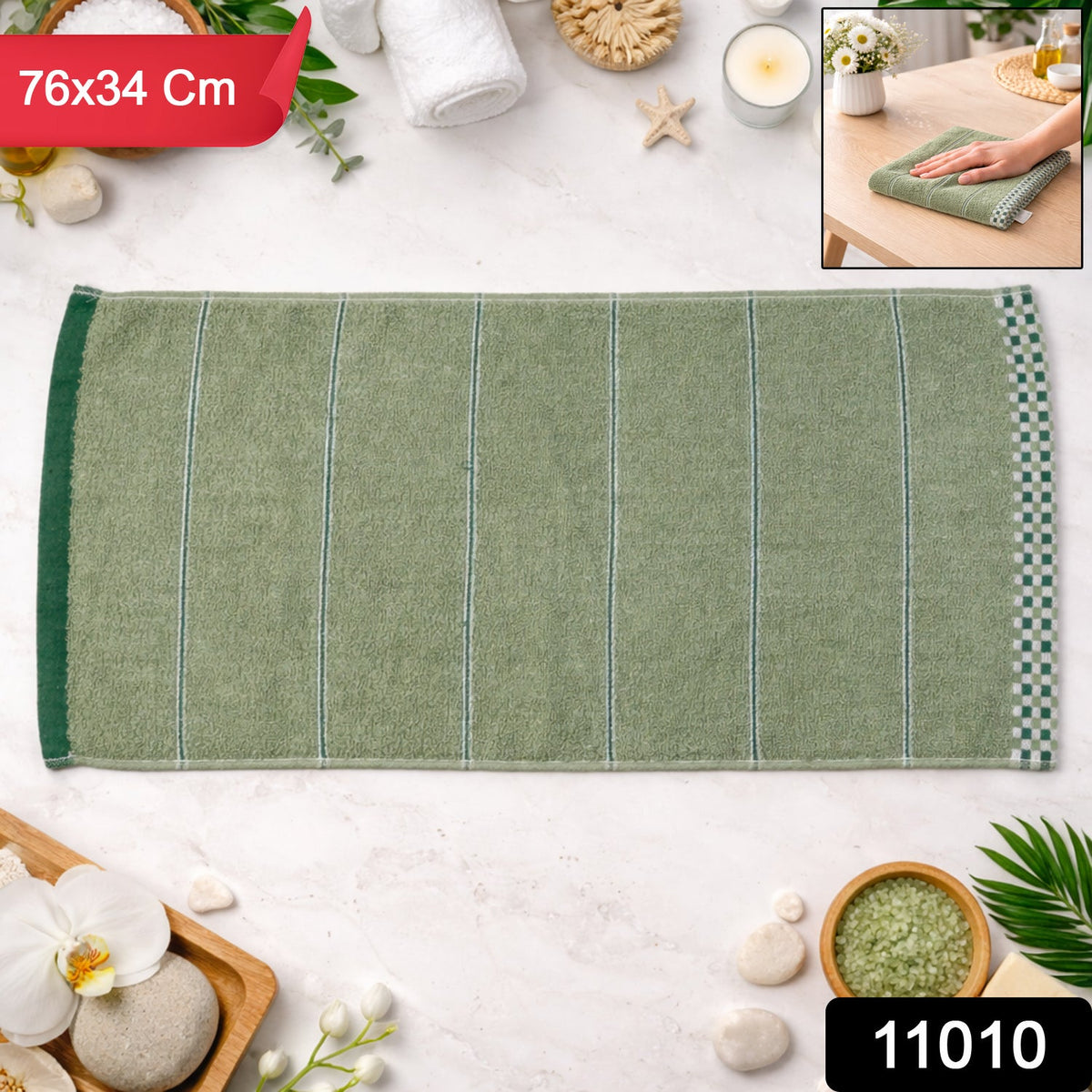 Soft cotton bath towel neatly folded for daily use and travel Main image