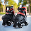 Adjustable quad roller skates with PU wheels and safety buckle for kids