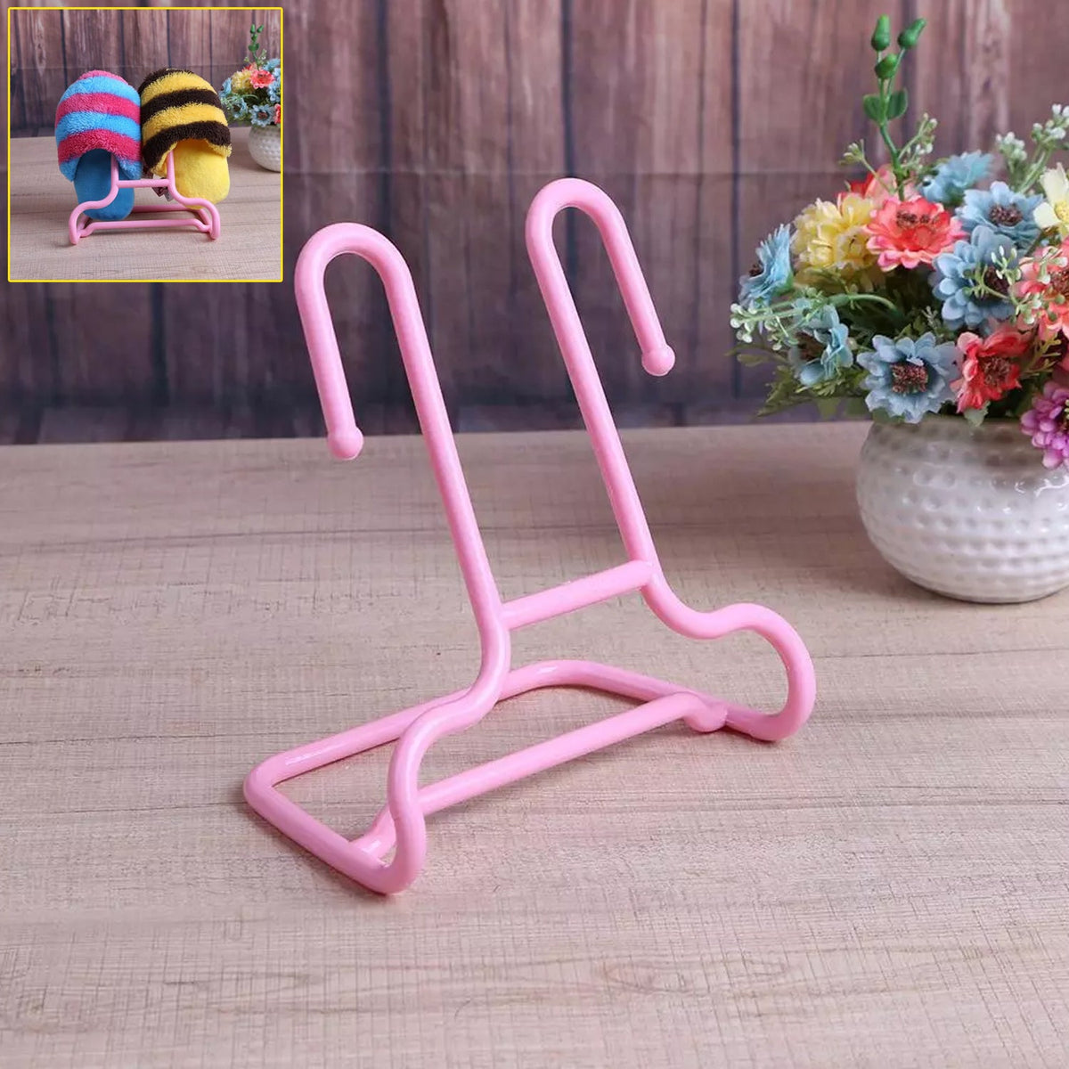 Multi-function shoe rack stand with integrated drying hanger in a modern home setting. Main image