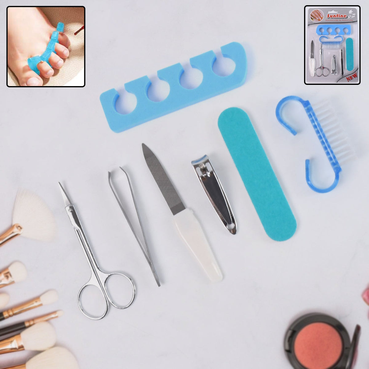 Complete 7 in 1 manicure tool kit for nail and foot care Main image