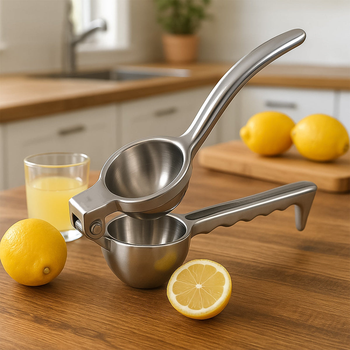 Heavy-duty aluminum lemon squeezer with ergonomic handle Main image