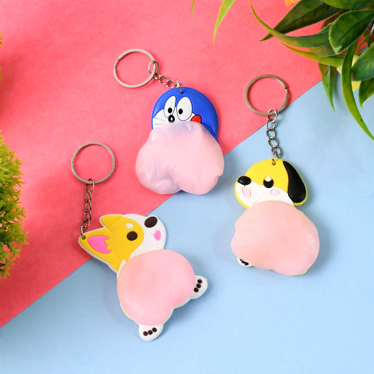 Cartoon Animal Keychain made of soft silicone for stress relief Main image