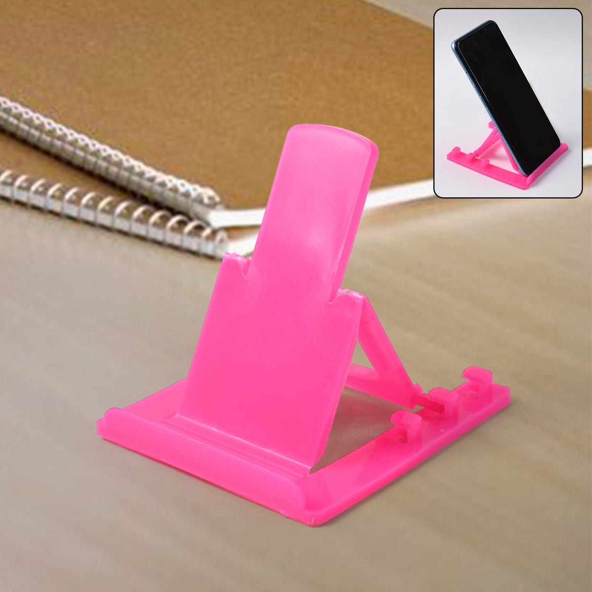 Adjustable plastic mobile phone stand holder in foldable design Main image