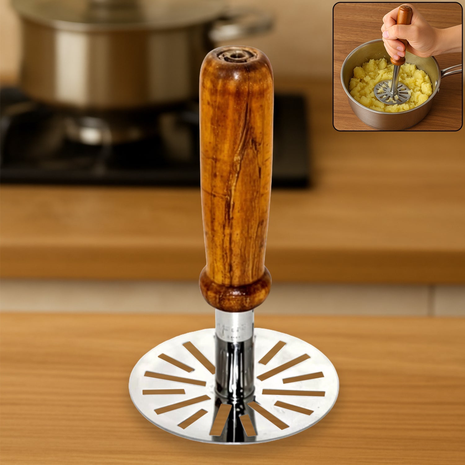 Paubhaji Masher – Ergonomic Stainless Steel | GripChef Secondary image