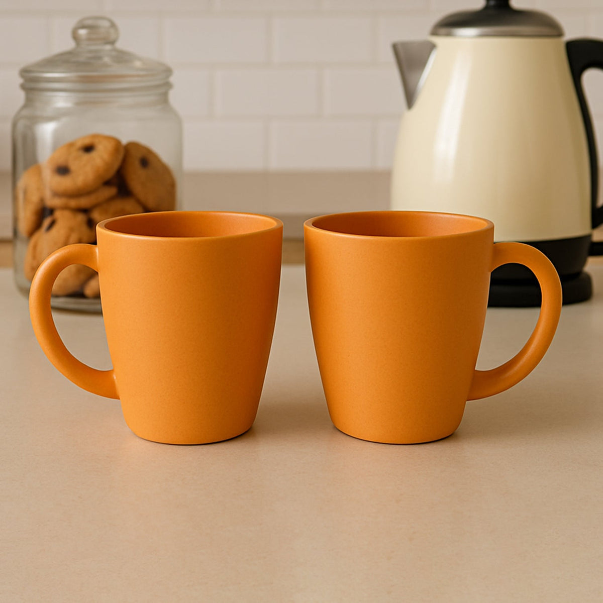 Set of 2 Konvex coffee mugs 350ml each with ergonomic handles Main image