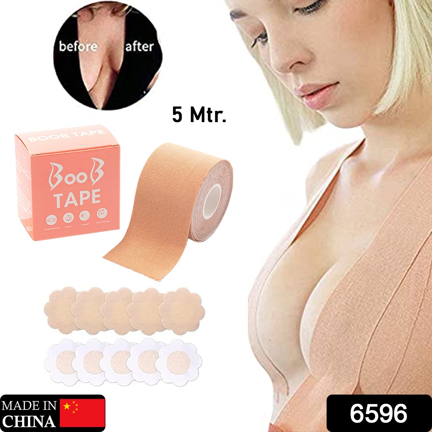 Boob Tape with Nipple Covers – Invisible Lift & Support | Velvet Wellness Secondary image