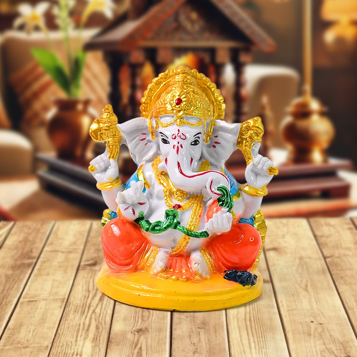 Handcrafted Lord Ganesha idol polyresin decorative showpiece for home Main image