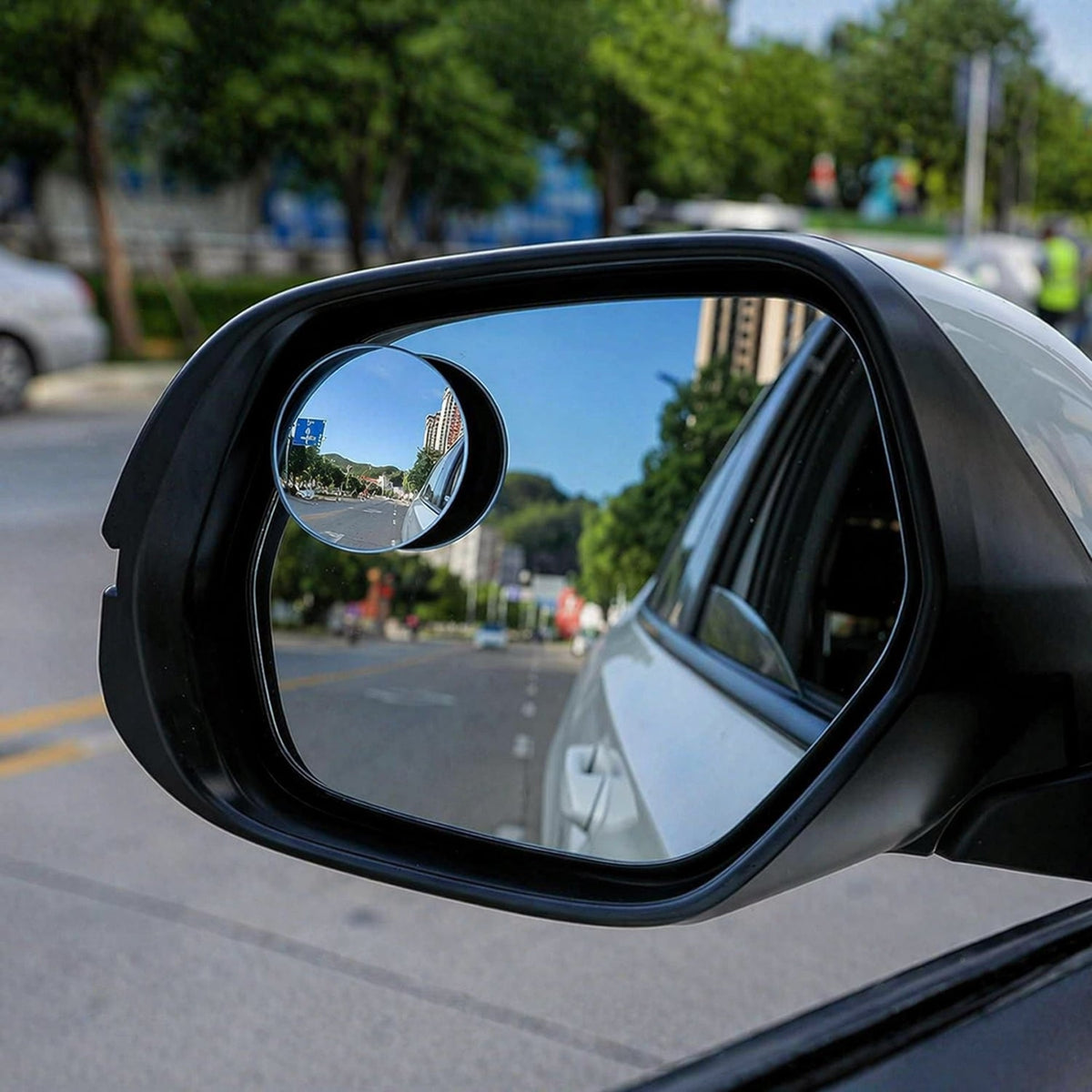 Car blind spot mirror 2-piece set with wide-angle design for safety Main image