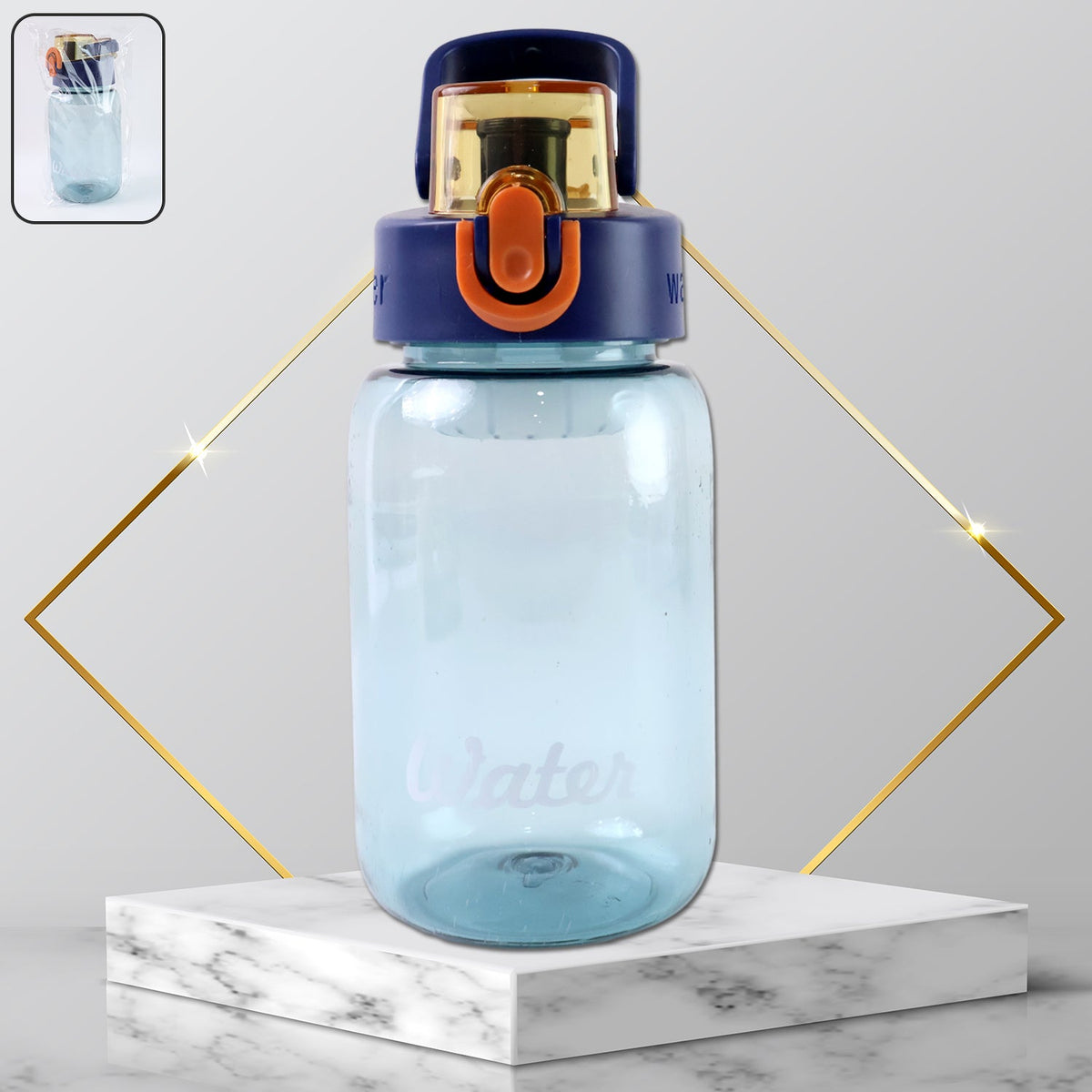 600ml leak-proof plastic water bottle with flip cap and safety lock Main image
