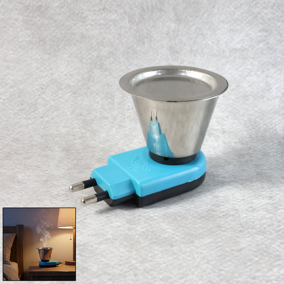 QuickBurn Electric Kapoor Dani in colorful steel, perfect for incense. Main image