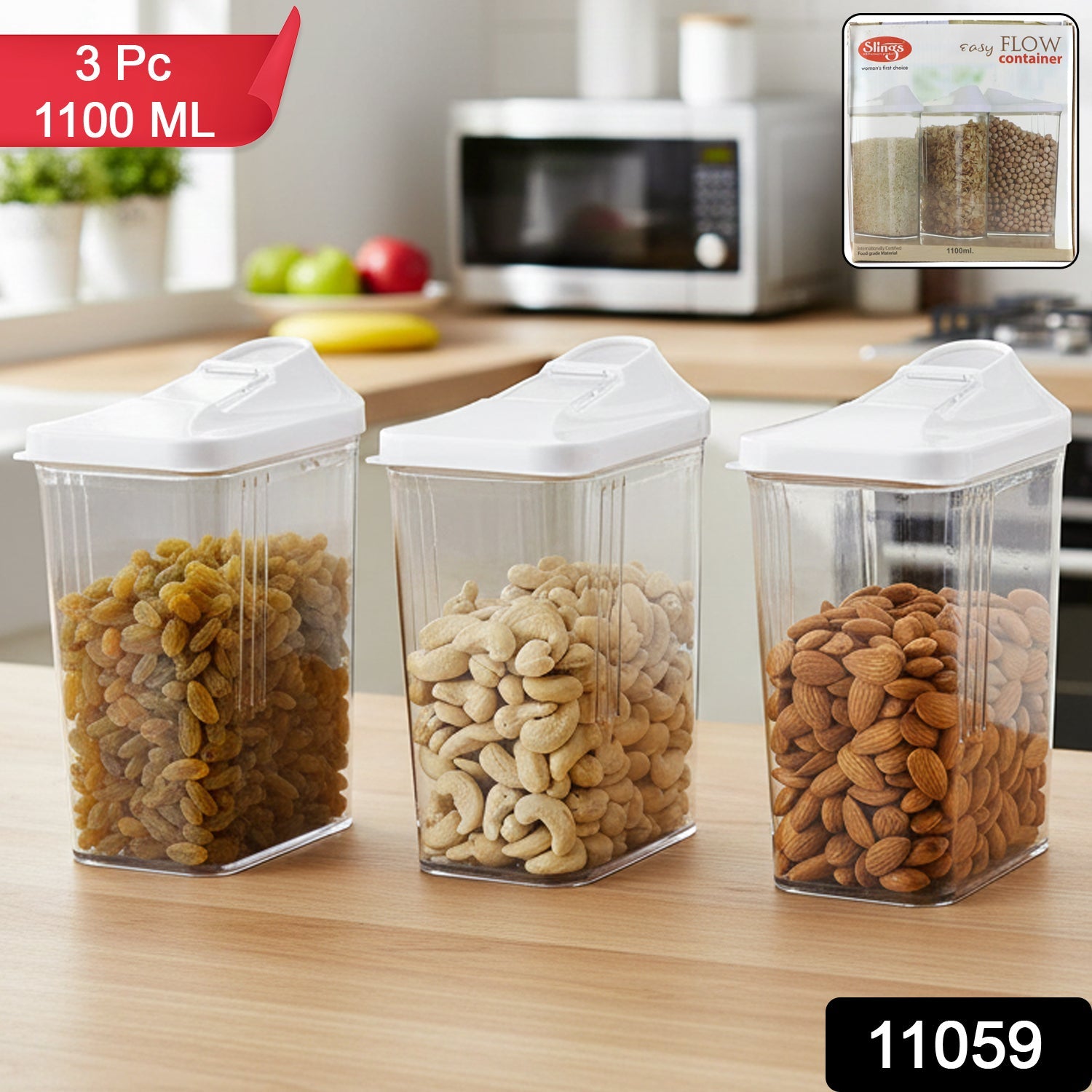 Airtight Storage Containers – Easy Flow 1100 ML (3 Pc Set) Secondary image