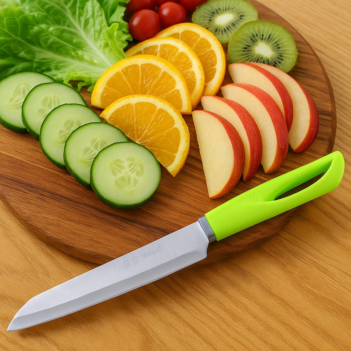 Premium kitchen utility knife with sharp stainless steel blade on white background Main image