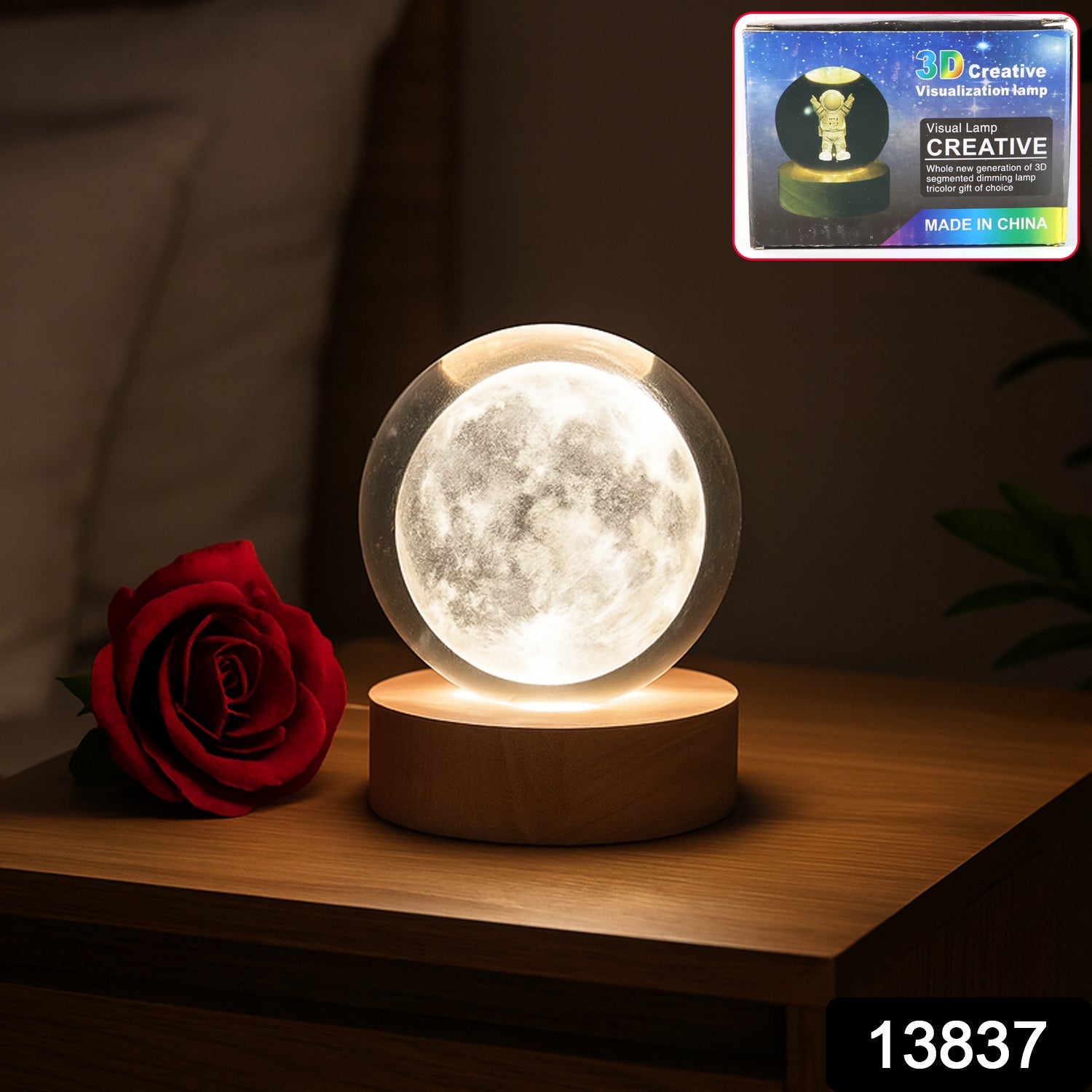 3D Crystal Ball Lamp – Enchanting Night Light | Styleva Secondary image