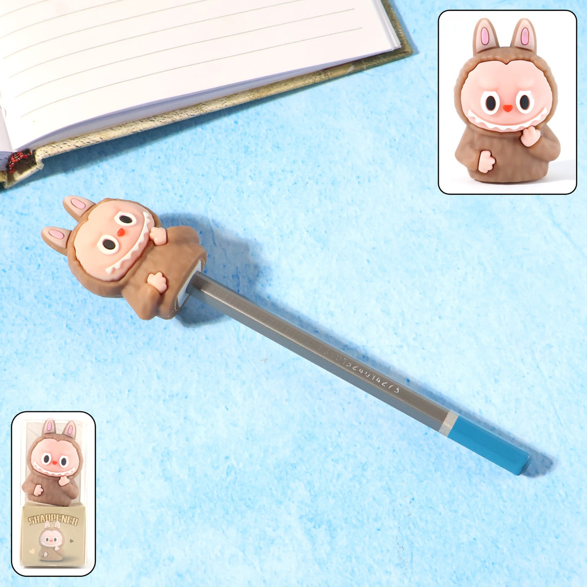 Close-up of cartoon eraser with built-in pencil sharpener for kids Main image