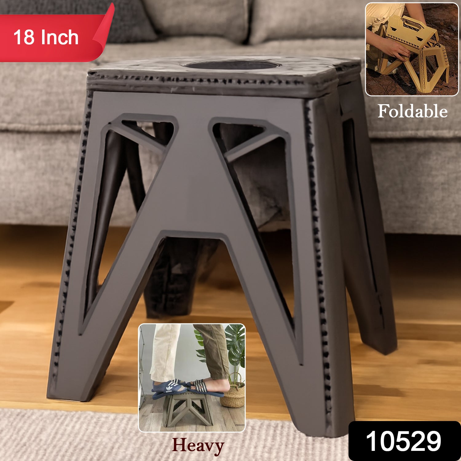 18 Inch Folding Stool – Portable Durable Step & Seating Stool Secondary image