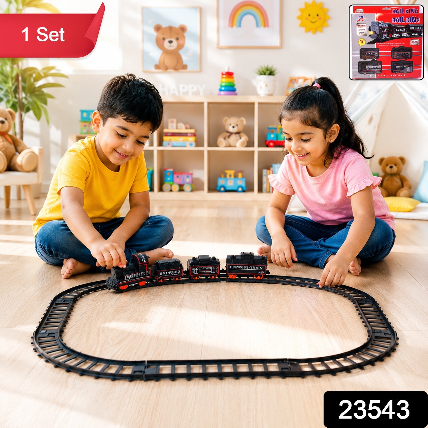 Battery Operated Train Set – Lights & Sounds for Kids' Fun Secondary image