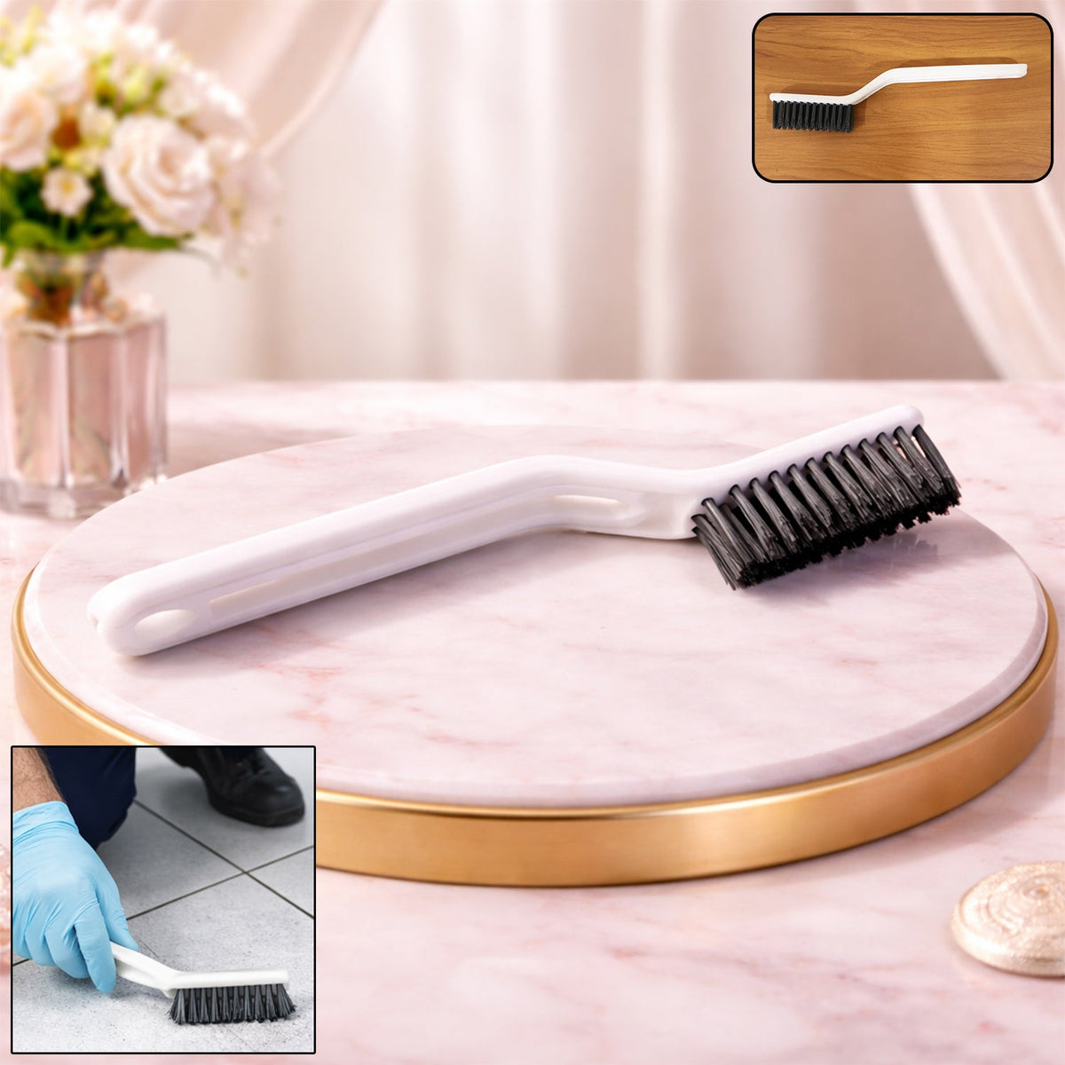 2-in-1 multipurpose cleaning brush with ergonomic handle for easy household cleaning Main image