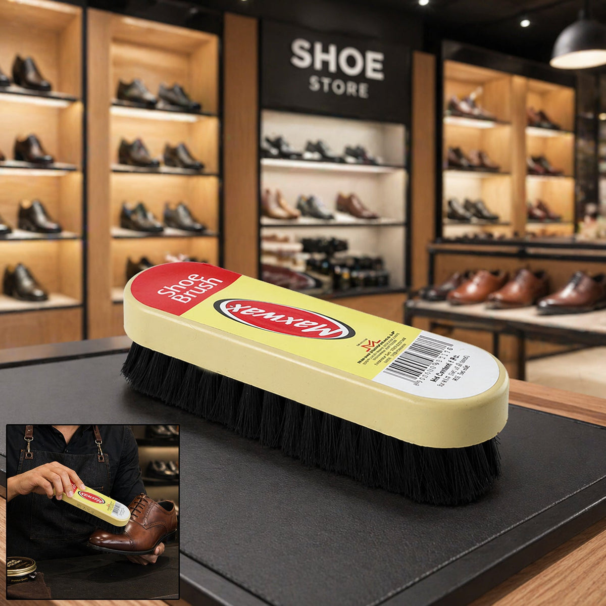 Maxwax shoe cleaning brush with soft bristles for footwear cleaning Main image