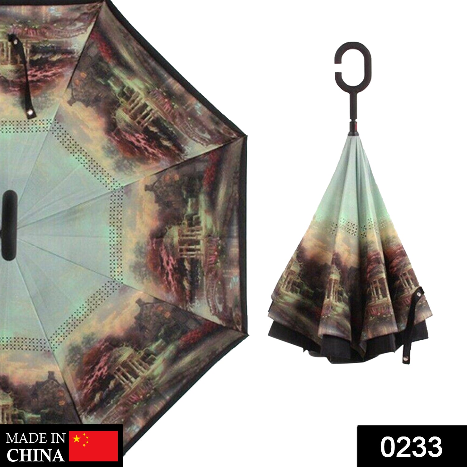 Reverse Umbrella Windproof Automatic Compact Travel Secondary image