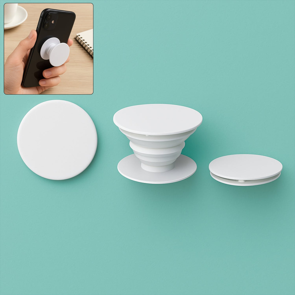 Designer Mobile Holder with a vibrant abstract pattern for enhanced phone grip. Main image