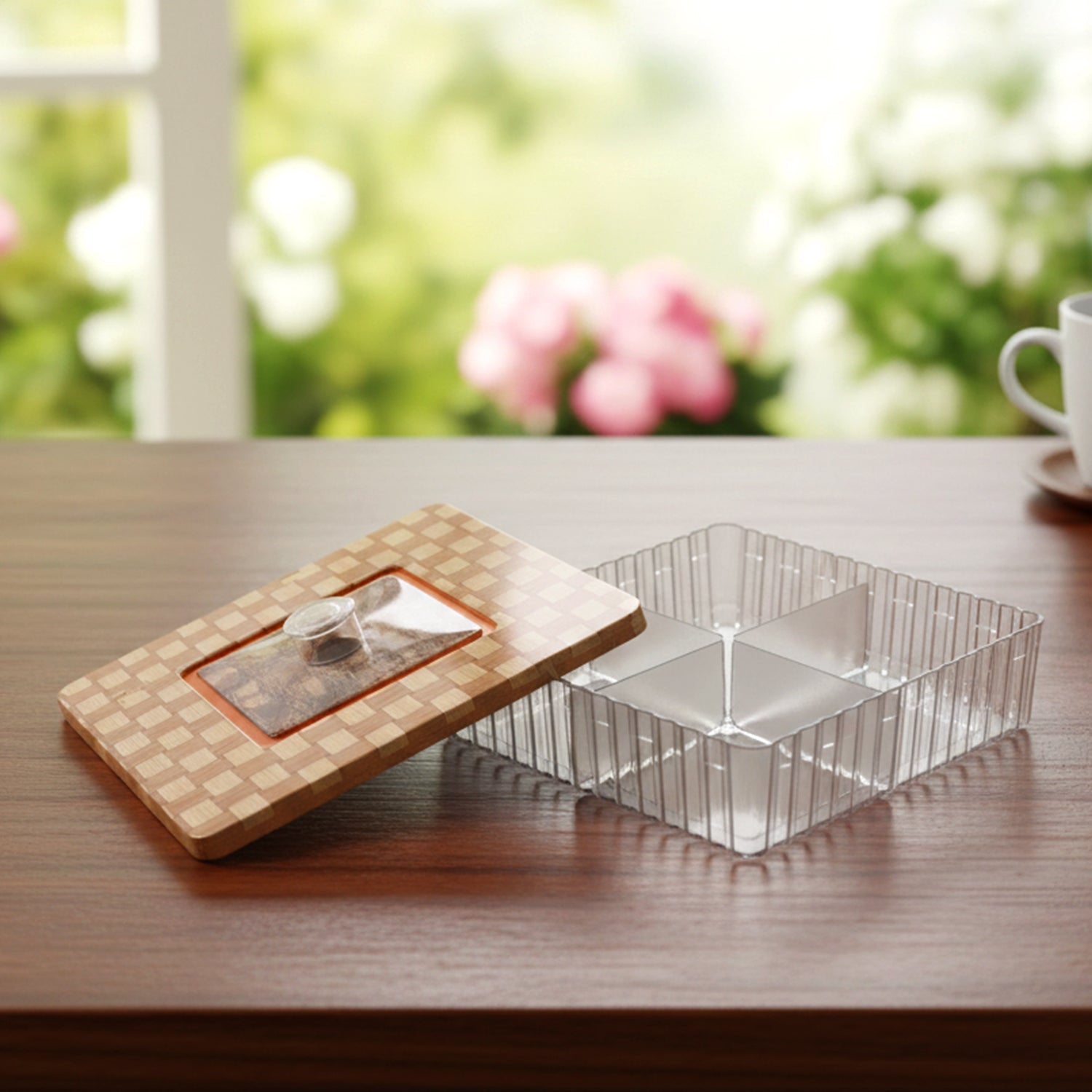Plastic Dry Fruit Box – 4 Compartment Airtight Storage | Lunchie Bunchie Secondary image