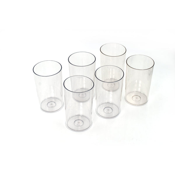 Side profile of the Ganesh Elegant plastic glass set, emphasizing its sleek design.