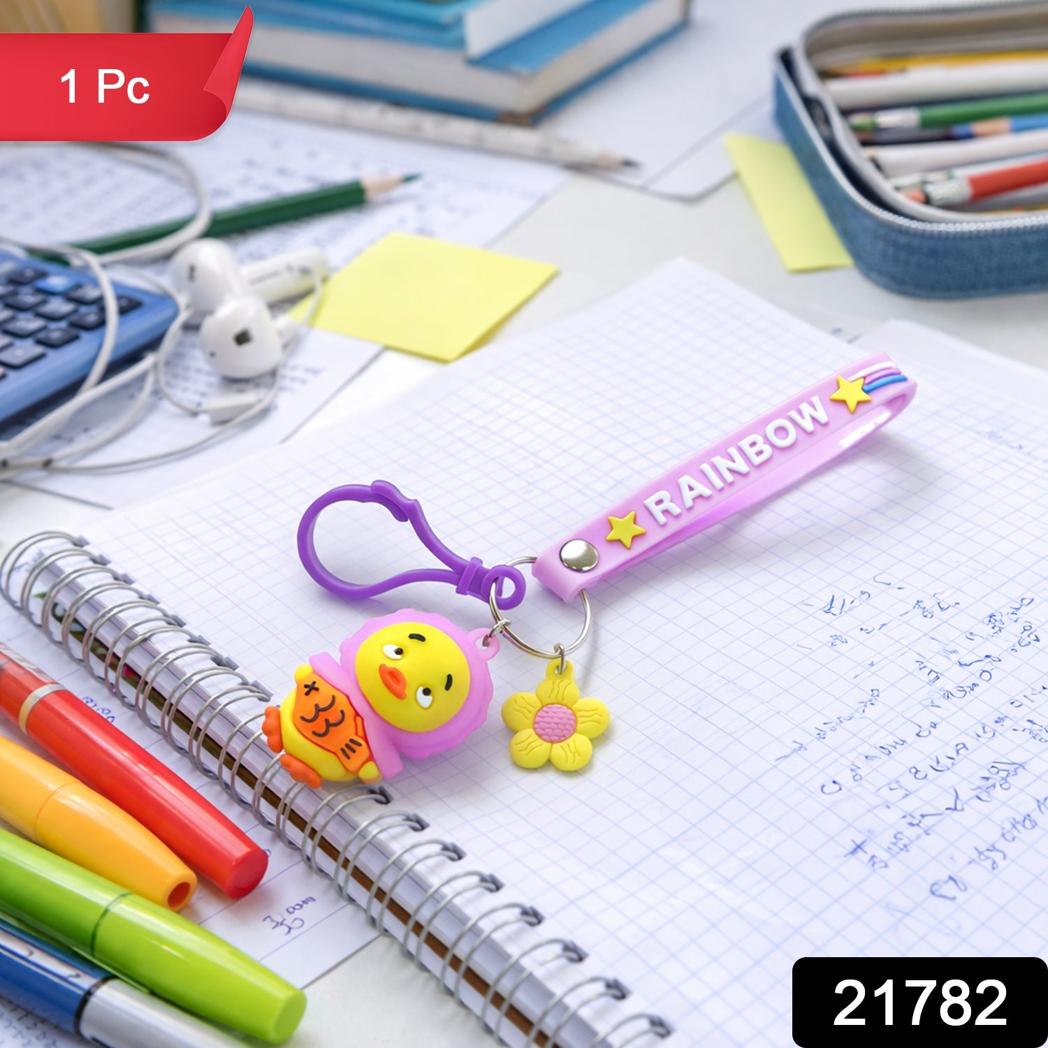 Rainbow Duck Keychain – Cute Silicone Strap for Kids Secondary image