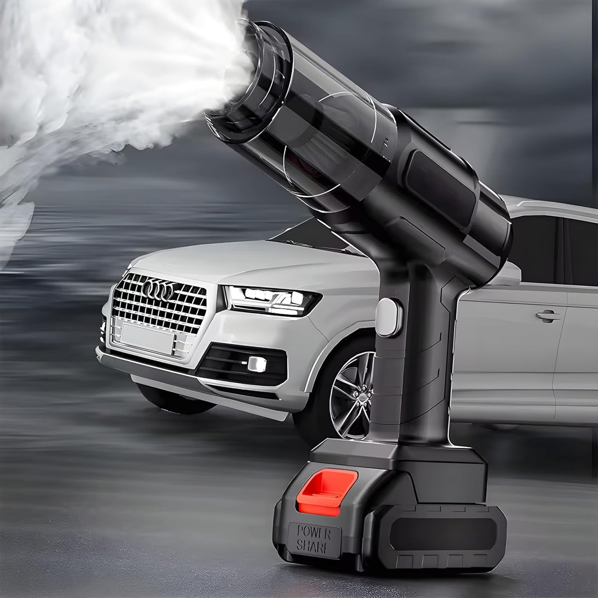 Wireless handheld vacuum cleaner with various attachments for car and home cleaning. Main image