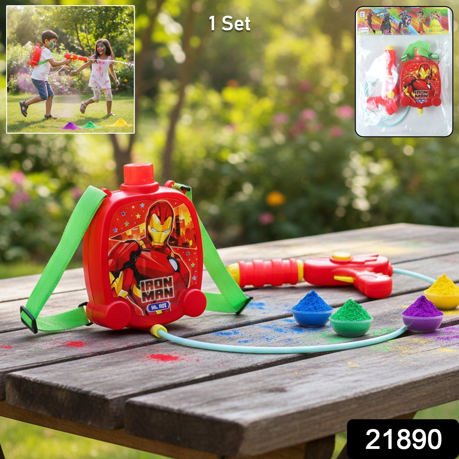 Backpack Water Gun – Long Range Kids Pichkari for Holi Fun Secondary image