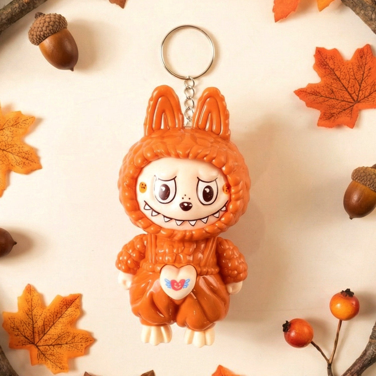 Face Changing Cartoon Keychain Toy showing smiling expression Main image
