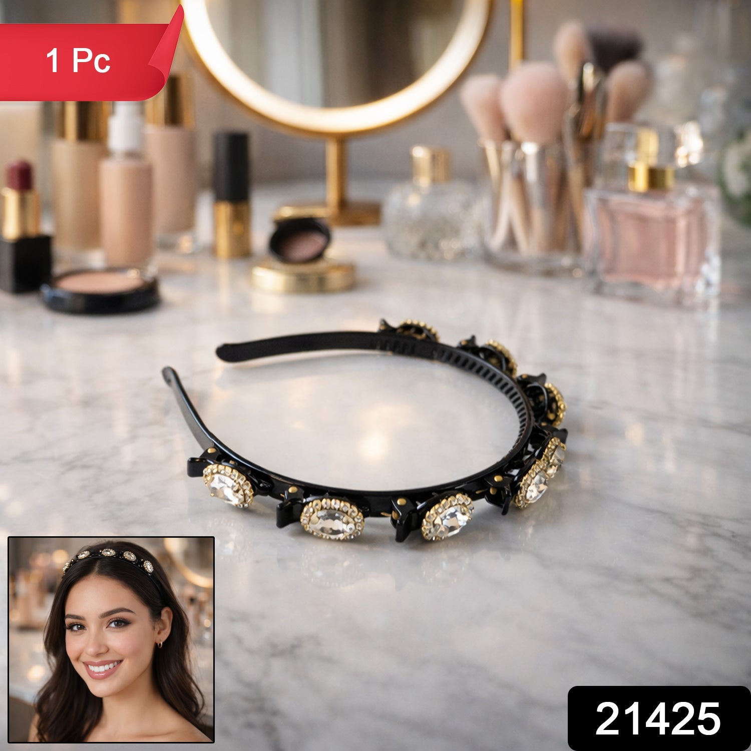 Crystal Studded Hairband – Elegant Accessory for Women & Girls Secondary image