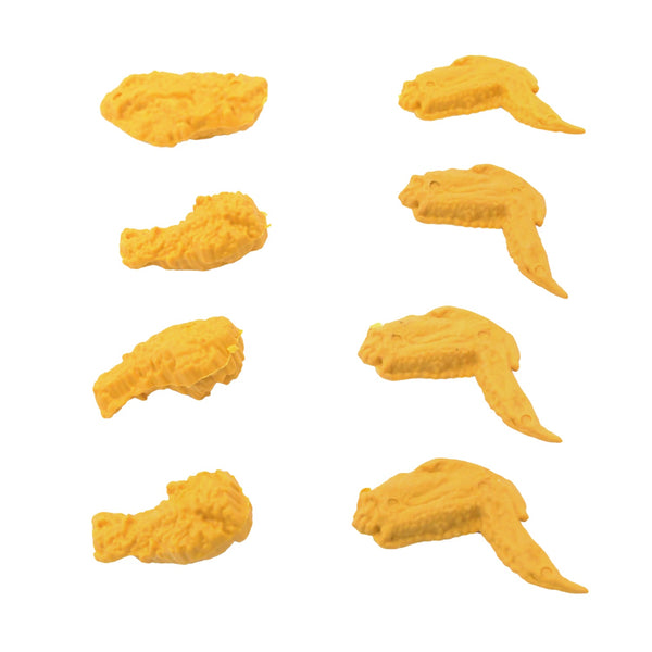 Packaging of the chicken erasers set, showing the product name and branding, suitable for party favors.