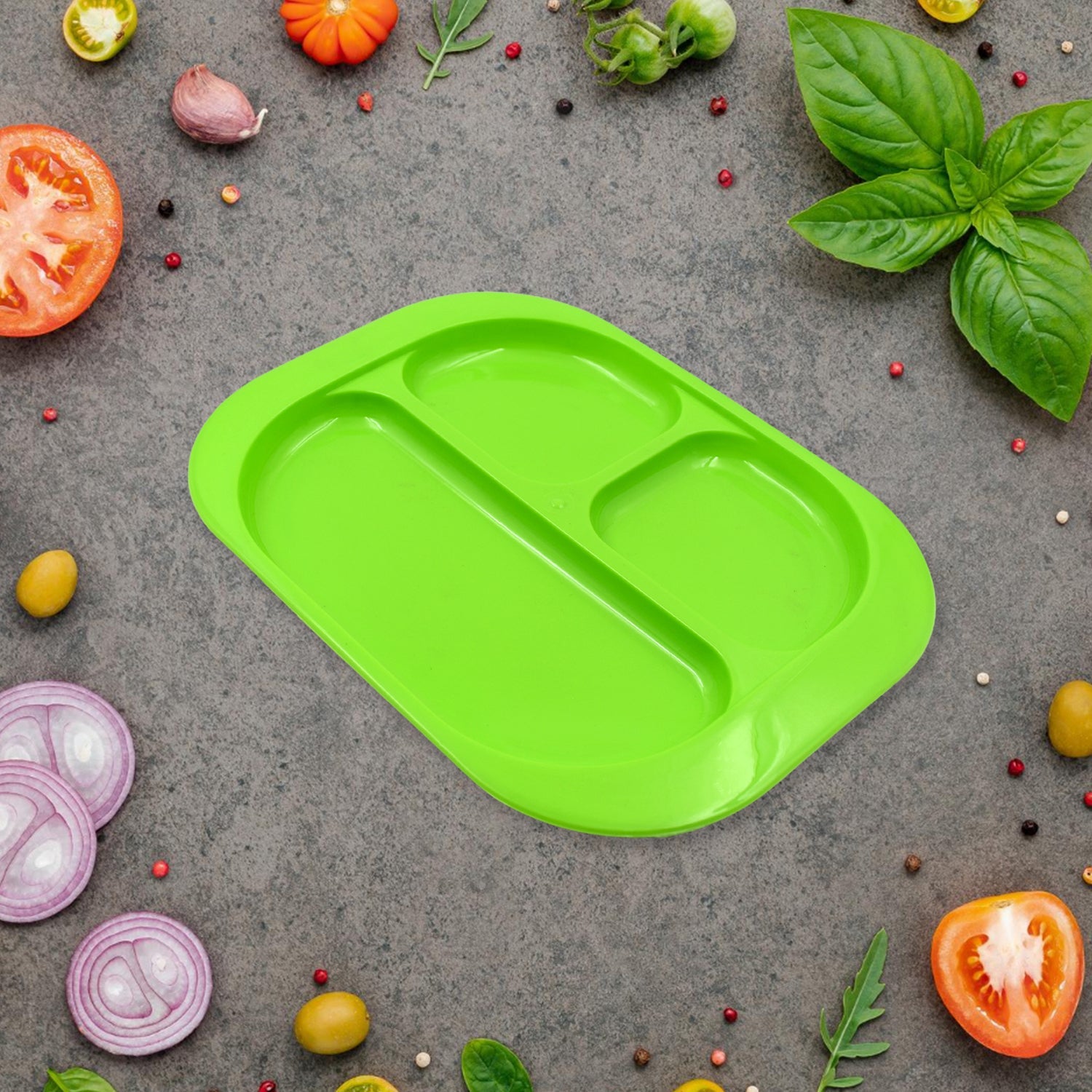 3-Compartment Food Plate – BPA-Free, Microwave Safe | FitFuzion Secondary image